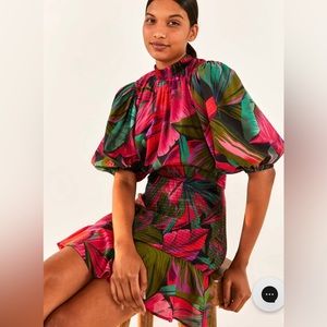 FARM Rio Small Midnight Leaves Mini Dress